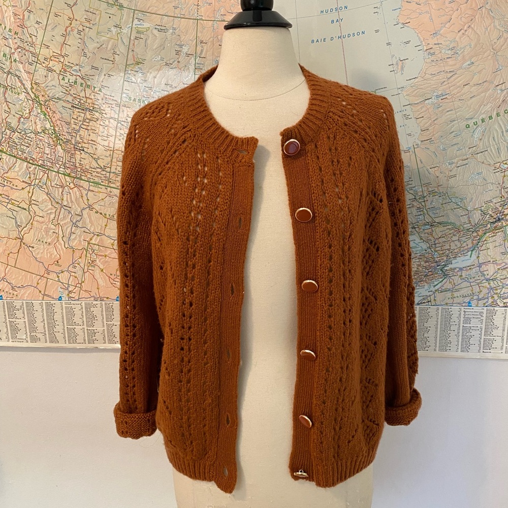 Sezane brown cardigan sz M